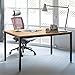 Need Computer Desk, 47 inch Home Office Desk, Modern Simple Style Home Office Gaming Desk, Basic Writing Table for Study Student, Black Metal Frame, Teak