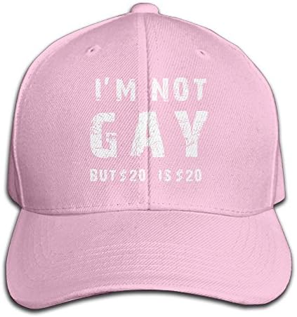 VirginiaJudson I'm Not Gay But $20 Is $20 T Run Cap Mens Pigment Dyed Washed Cotton Baseball Cap - Adjustable Hat Snapback Hats/Baseball Hats/Hip-Hop Cap Pink