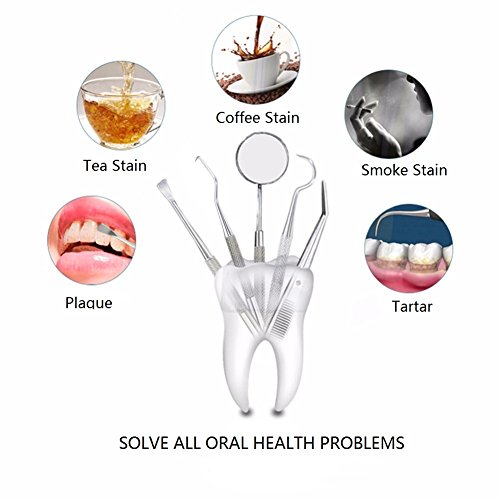 Dental Tools for Kids Mens Teeth Cleaning Oral Dental Hygiene Care Tools Kit - Dentist Clean Teeth Tools Kit 5pcs - Dental Tooth Picks, Plaque Tartar Remover Scraper, Scaler, Tweezers and Mouth Mirror