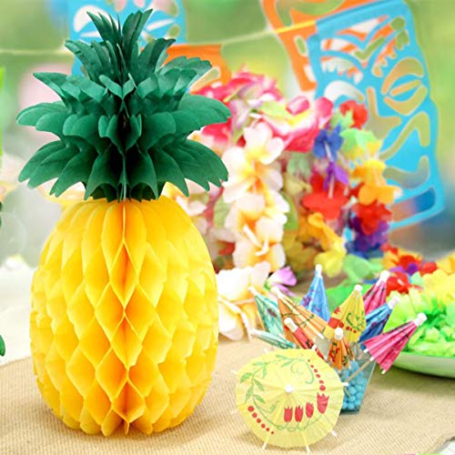 148 Pieces Hawaiian Jungle Party Decoration Set Luau Party Supplies Decor Tropical Palm Leaves, Silk Hibiscus Flowers, Tissue Paper Pineapples, Cupcake Toppers, Paper Cocktail Umbrella,Umbrella Straws by YLIANG - Thumbnail 5