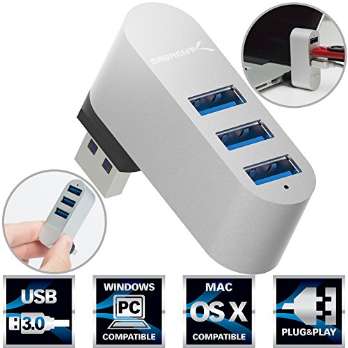 Sabrent premium 3-port aluminum mini usb 3.0 rotatable …