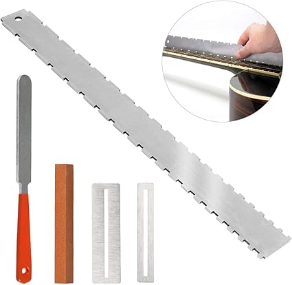 Timesetl 6 Pcs Guitar Luthier Fichier De Dressage Pour Frette De Guitare Manche De Guitare En Acier Bord Droit Avec Encoche Protecteurs De Touche Et Meule Pour Guitare Basse Amazon Fr Instruments De