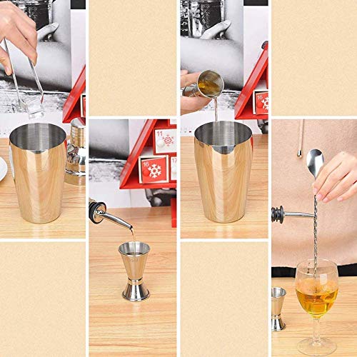 YXB 4 Stück Cocktail Shaker Set 500 ml Edelstahl Cocktail Making Set Boston Style Cocktail Shaker und Zubehör – Bild 7