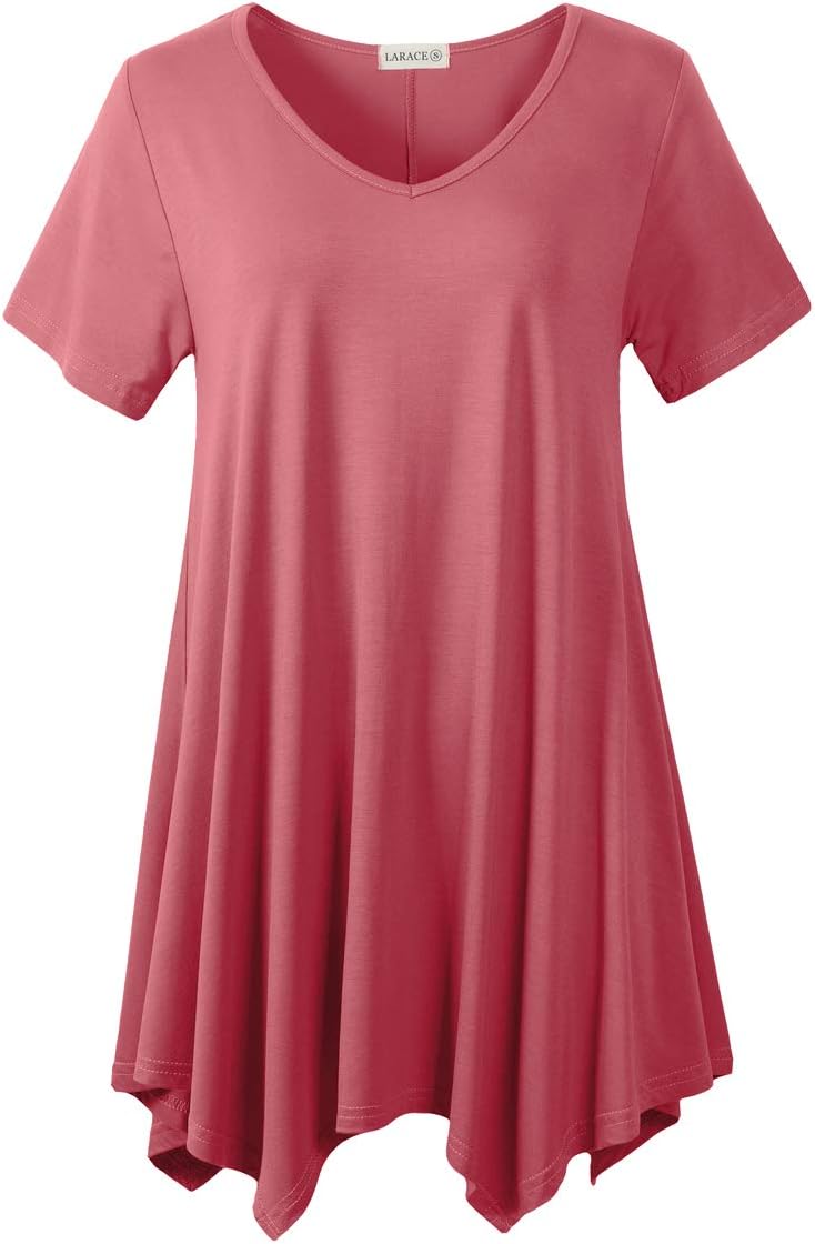 LARACE Women Casual T Shirt V-Neck Tunic Tops for Leggings