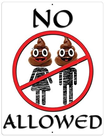 Amazon.com : Import Wholesales Funny Aluminum Sign No Poop Heads ...