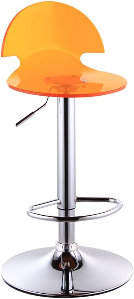 Zhang European Simple and Modern Bar Chair Bar Chair Acrylic Bar High Stool Front Desk Cashier Lift Chair Bar Stool (Color : Orange)