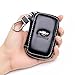 QZS Chevrolet Black Leather Car Key Case Coin Holder Zipper Remote Wallet Key Chain Bag
