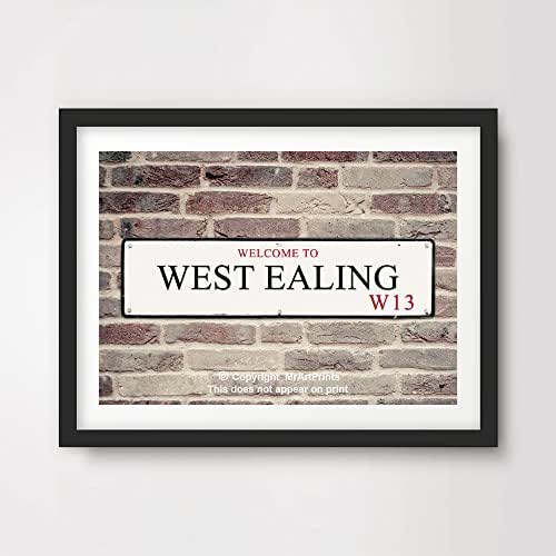 WEST EALING W13 LONDON BOROUGH DISTRICT POSTCODE ART PRINT