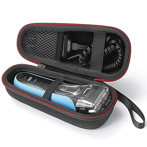 Hard Case Travel Carrying Bag for Braun Series 3 3040s 3010BT 3020 3030s 300s, Braun Series 5 5030s 5147s WF2s 5090cc 5050cc Men's Electric Razor. (Device and Accessories are not Included) - Black