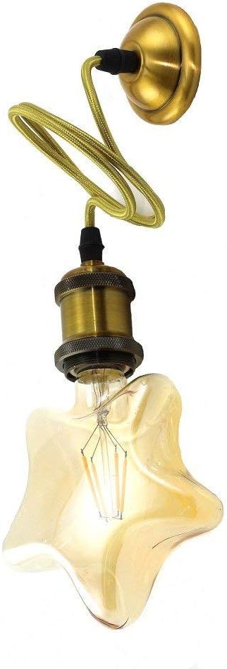 portalámpara Bronze Pendant, Pendant Light with Adjustable Cable 1 m for E27 Vintage - Image 4