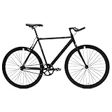 Critical Cycles Classic Fixed-Gear Single-Speed Track Bike with Pursuit Bullhorn Bars, Matte Black, 43cm/X-Small
