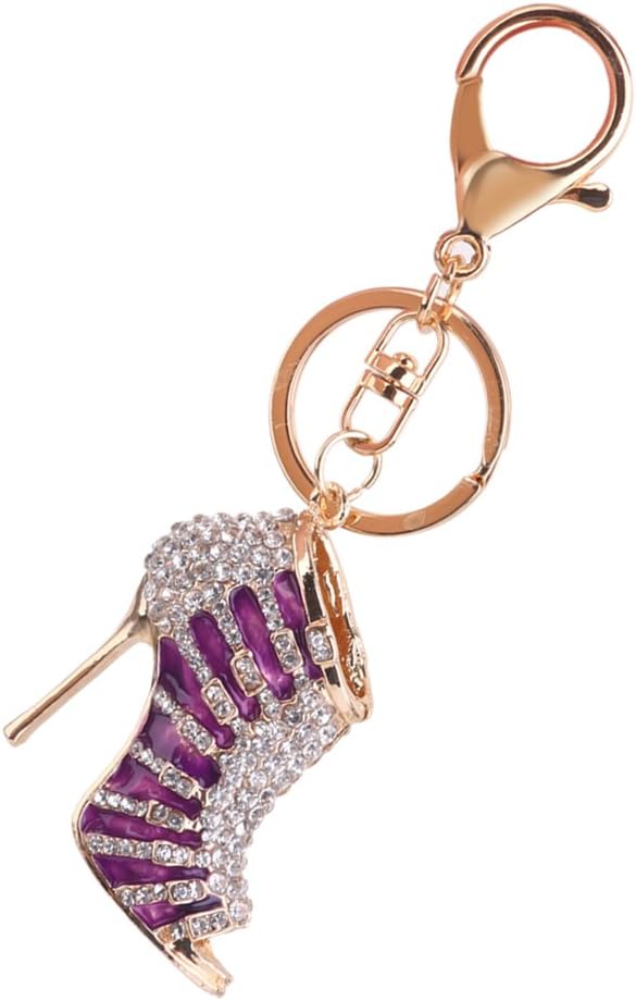 PANYTOW 1pc Rhinestone High Heel Pendant Charm Keyring Keychain with Lobster Clasp, Style-7, 0 UK Narrow