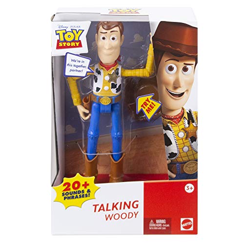 Mattel GFR27 - Toy Story 4 Sprechender Woody deutschsprachig, mit +15 Sätzen, 17 cm Spielzeug Action Figur ab 3 Jahren… – Bild 7
