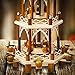 German Christmas Decoration Pyramid-21 Inches-with 20pcs Red Candles Included-Wood Nativity Scene -Christmas and Tabletop Holiday Decor-3 Tiers Carousel-6 Candle Holders-German Design (Natural)