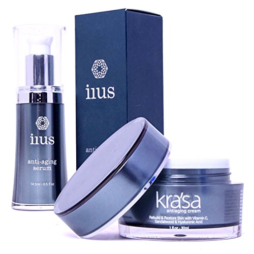 #1 Dermatologist Tested Products Krasa Cream & Ilus Serum (Pack of Two) – Remove Fine Lines and Wrinkles with Best Anti-Aging Skin Care Kits
