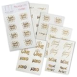 Bachelorette Party Tattoos by Bridal Swan- Mixed Set of 40 Gold Metallic Flash Tattoos- Team Bride Edition