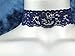 Twilight's Fancy Floral Elastic Stretch Lace Choker Necklace (Dark Navy Blue, Large)