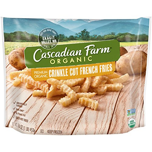 Cascadian Farm Organic Crinkle Cut French Fries, 16oz Bag (Frozen), Organically Farmed French Fries, Non-GMO