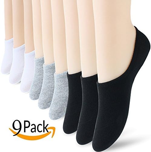 Mens No Show Socks Non-Slip Grips Casual Low Cut Boat Sock (Assort 9pack)