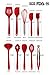Silicone Kitchen Utensil Set, 10 Piece Best Kitchen Utensils, Non-Stick Cooking Utensils Set, Heat Resistant Kitchen Gadgets with Solid Core for Cooking Baking BBQ (Red)
