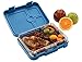 WonderEsque Bento Lunch Box - Leak-Proof Container - For Adults and Kids - 4 Compartments – Non-Toxic BPA-Free Materials - Microwave-Safe Inner-Tray – Weight 1.2LB - Size 8.9x7.2x2 inch (MARINE BLUE)
