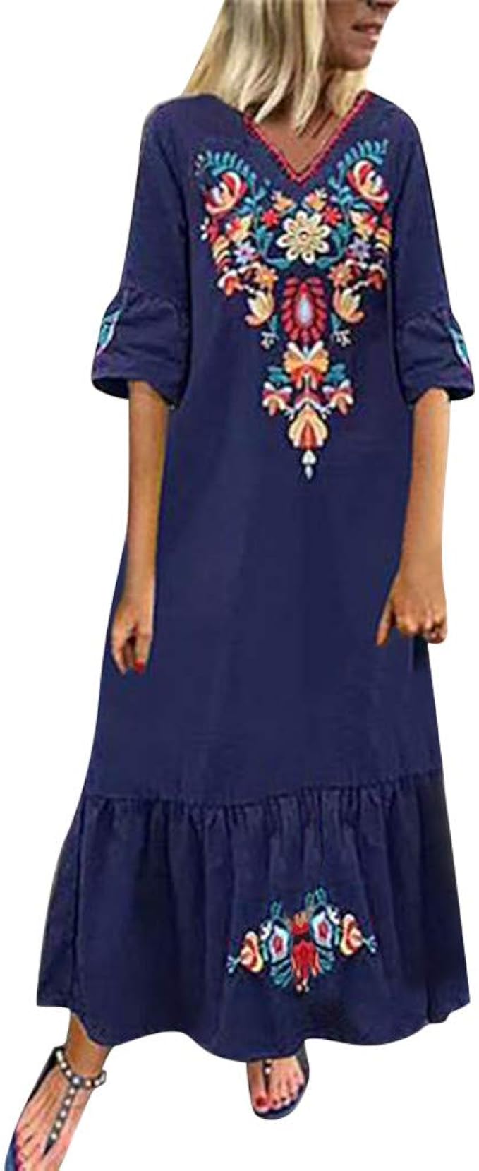 Kleid Blau Rüschen Kleid Blau Rüschen