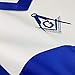 deDecoml Masonic Apron Synthetic Leather Blue Lodge Master Mason Blue Grosgrain Ribbon Borders