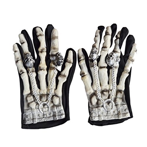 Halloween tricky dressup cosplay masquerade skull skeleton ghost paws hands gloves