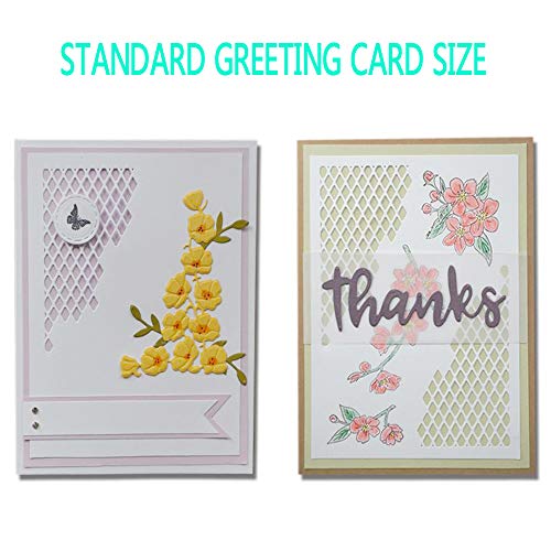 5.31" x 4.13" Cutting Dies, 2 Pack Embossing Stencil Flower Background Metal DIY Nesting Template for Decorative Album Standard Sized Greeting Card Making Scrapbooking Craft by ACKLLR