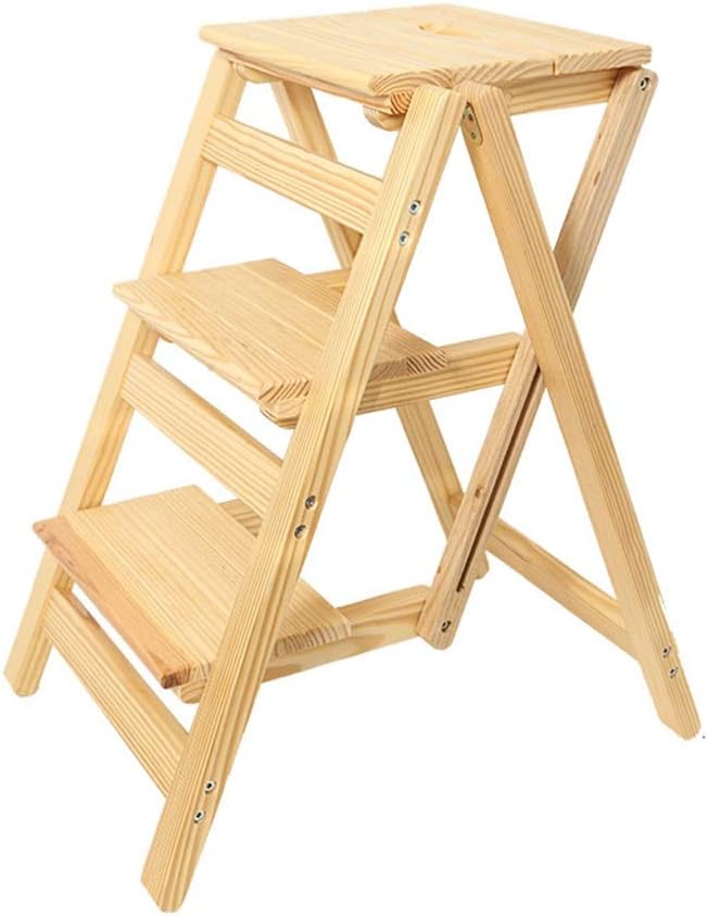 Folding Ladder Stools Solid Wood 3 Tier Library Step Chair Stool Multifunctional Indoor Kitchen Bathroom Ascend Stepladder Load Bearing Max 110kg Furniture Children S Furniture Hellstromsmaleri Se
