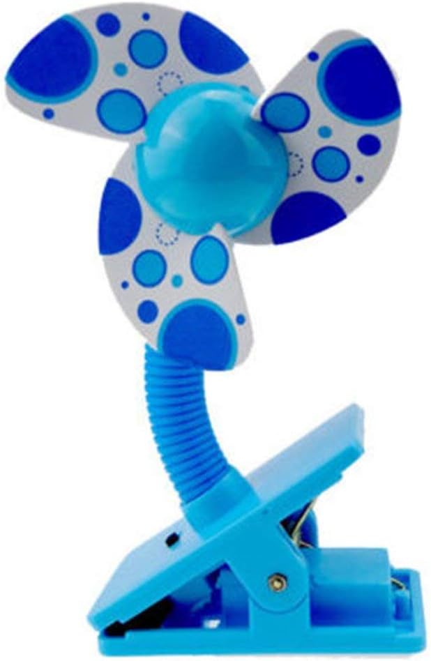 Baby Stroller Cooling Fans Mini Safe Clip On Pushchair Pram Summer Stroller Fan (Blue)