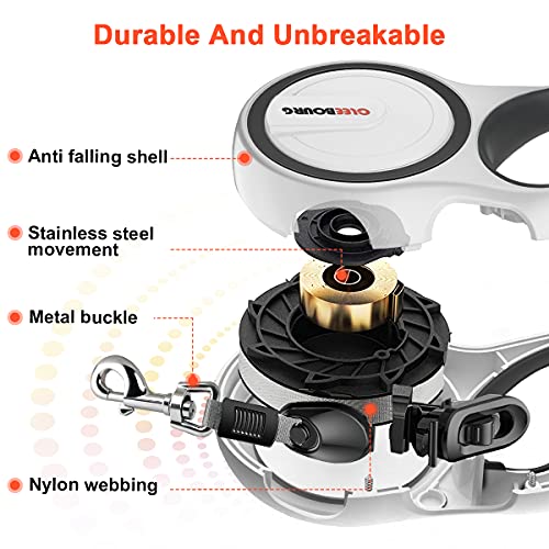 Upgraded Retractable Dog Leash, Heavy Duty Pet Walking Leash with Anti-Slip Handle, 16ft Strong Nylon Tape for Medium… - Image 5