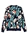 Choies Women Dark Blue Tropical Floral Print Pockted Bomber Jacket Coat Outwear