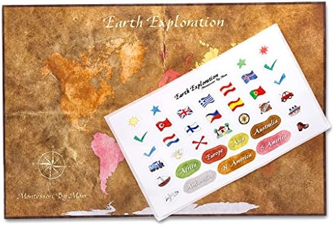 Montessori World Map &amp; Sticker Set