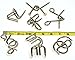 Chunky Metal Brain Busting Puzzles _ Set of 6 Unique Puzzles Plus Bonus Twisted Nails