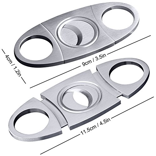 Cigar Cutters 2pcs/pack- Smoking Accessories- maxin Stainless Steel Double Guillotine Cutter Blades Perfect for Robustos and Churchill Cigars.