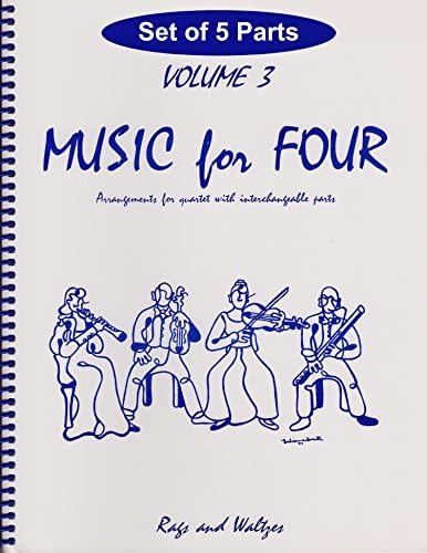 Music for Four, Volume 3 - Rags &amp; Waltzes SET of 5 Parts for Piano Quintet (2 Violins, Viola, Cello, Piano)