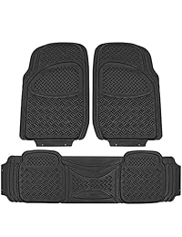 Tapetes Johns FMS para piso de auto de caucho resistente a todo tipo de climas, Negro