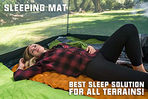 AlphaBeing Camping Sleeping Pad for Backpacking, Hiking, Ultralight Inflatable Air Mattress Waterproof Compact Sleep Mat - Thumbnail 3