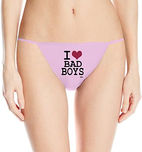 MZONE Awesome I Love Bad Boys By Wam Briefs T-string For Women Pink Size L