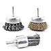 Swpeet 3 PCS 3 Inch Knotted and Plated Crimped and 1-Inch Carbon Knot Wire End Brush, Cup Wire Wheels Brush Set Perfect for Removal of Rust / Corrosion / Paint - Reduced Wire Breakage and Longer Life
