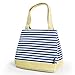 Lifewit Capacity-Adjustable/Drawstring Lunch Box, Insulated Thermal Bento Bag for Office/School/Picnic, Naval Stripe, Blue Yellow