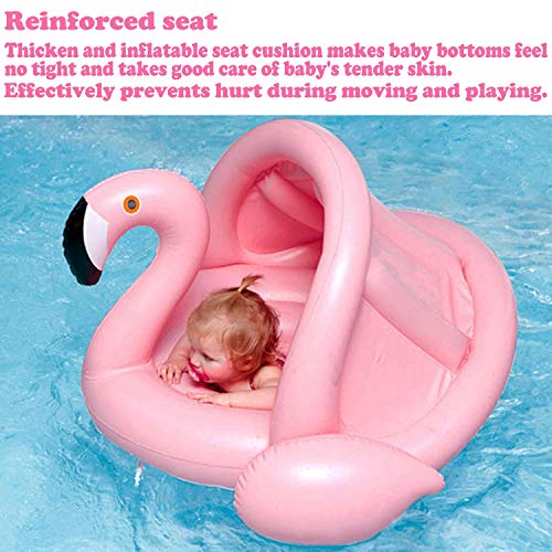 image for GBD Flamingo Baby Swimming Ring with Canopy-Baby Swimming Pool Float S