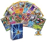 Pokemon Ultra Rare Lot - 1 GX - 1 MEGA EX - 3 EX Ultra Rares - 5 Random Rares! Includes Golden Groundhog Deck Box!
