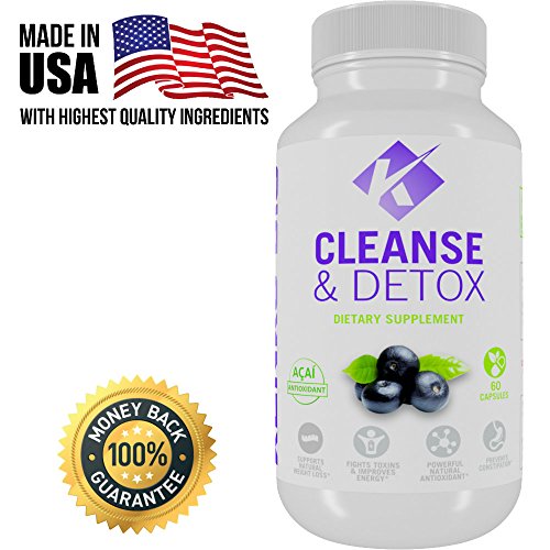 Premium Gentle Body Cleanse & Detox Dietary Supplement By Kenko Bio - Natural Antioxidant Combination Formula For Men & Women - Improve Digestion Colon & Liver Cleanse - Metabolism Boost & Weight Loss