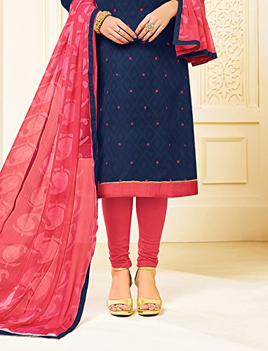 applecreation cotton women's dress material (dresses 12drd15011_navy blue, free size)