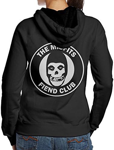 JBG Misfits Fiend Skull Fleece Hoodie For Women Black S