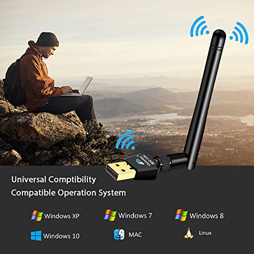Wsky USB WiFi Adapter, 1200Mbps USB Wireless Network Adapter for Laptop/PC/Desktop, WiFi Dongle with 5dBi Antennas Dual Band 2.4GHz/5GHz, Support Windows XP/Vista/7/8/8.1/10 Mac OS 10.4-10.12 Linux
