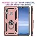for Huawei Y9 (2019) Case Heavy Duty Shockproof 360 Degree Rotating Metal Ring Kickstand Hybrid Protection Cover Compatible with [Magnetic Car Mount] for Huawei Y9 2019 (Pink)