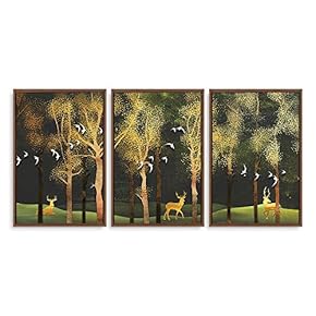 Framed Abstract Landscape Home Artwork for Living Room...
